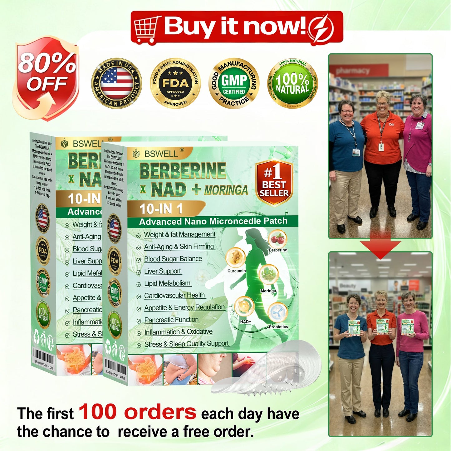 👩‍⚕️👩‍⚕️𝐁𝐒𝐖𝐄𝐋𝐋® 𝐌𝐨𝐫𝐢𝐧𝐠𝐚· 𝐁𝐞𝐫𝐛𝐞𝐫𝐢𝐧𝐞 × 𝐍𝐀𝐃+ 𝟏𝟎-𝐢𝐧-𝟏 𝐀𝐝𝐯𝐚𝐧𝐜𝐞𝐝 𝐍𝐚𝐧𝐨 𝐌𝐢𝐜𝐫𝐨𝐧𝐞𝐞𝐝𝐥𝐞 𝐒𝐥𝐢𝐦𝐦𝐢𝐧𝐠 𝐏𝐚𝐭𝐜𝐡- 𝐎𝐧𝐜𝐞 𝐃𝐚𝐢𝐥𝐲, 𝐕𝐢𝐬𝐢𝐛𝐥𝐞 𝐑𝐞𝐬𝐮𝐥𝐭𝐬 𝐢𝐧 𝟕 𝐃𝐚𝐲𝐬